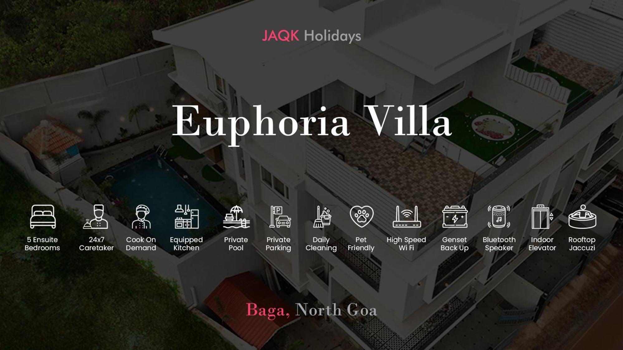 Euphoria Luxury Villa - 5Bhk - Private Pool - Jacuzzi, Baga Luaran gambar